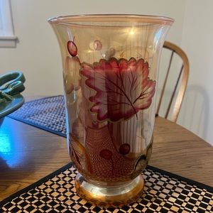 Fall hand painted candle holder